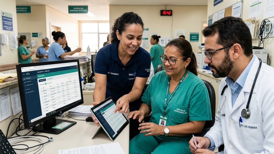 Capacitação prática de equipe médica e de enfermagem no sistema de gestão hospitalar